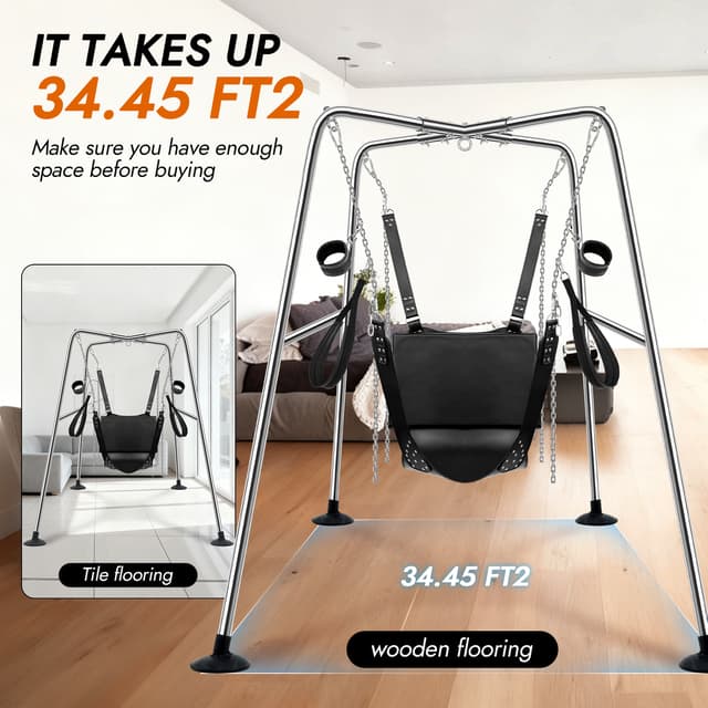 Utimi Heavy-Duty Sex Swing Stand – Adjustable Couples Sling with 1000 lb Steel Frame