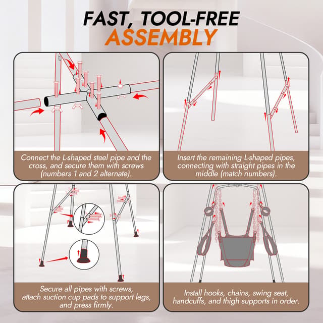 Utimi Heavy-Duty Sex Swing Stand – Adjustable Couples Sling with 1000 lb Steel Frame