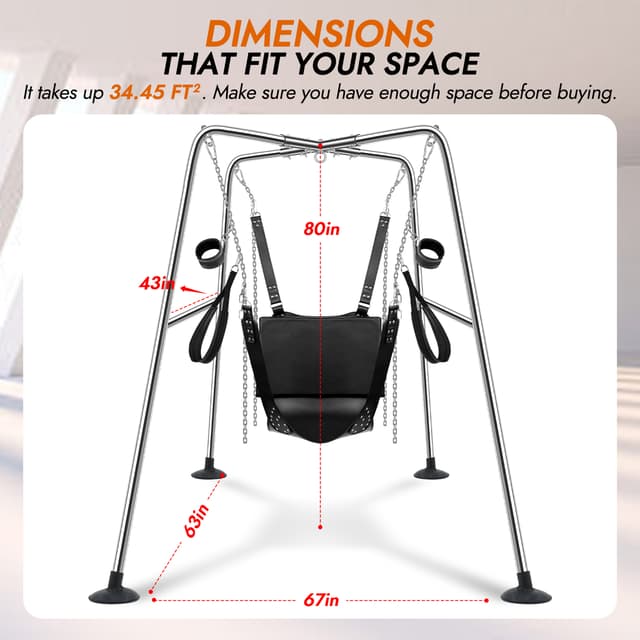 Utimi Heavy-Duty Sex Swing Stand – Adjustable Couples Sling with 1000 lb Steel Frame