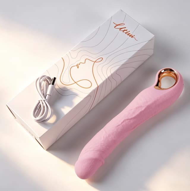 Lavender - 9" Silicone Thrusting Dildo Vibrator with 10 Vibration & 3 Thrusting Modes （Pink）