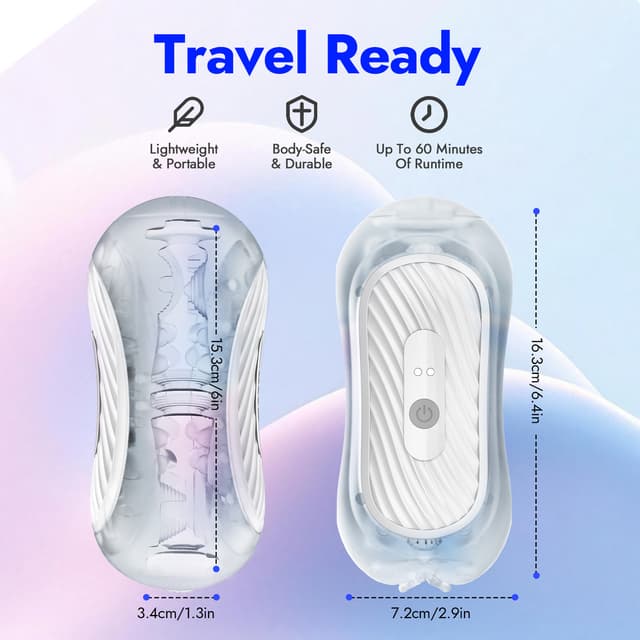 （Pre sale）Peanut – Utimi Dual-Channel Squeezable Male Masturbator, App Vibe & Magnetic Charge （Clear）