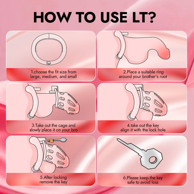 Beginner - Transparent Cutout Breathable CB Vertical Locking Movable Ring Chastity Cage