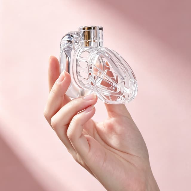Beginner - Transparent Cutout Breathable CB Vertical Locking Movable Ring Chastity Cage