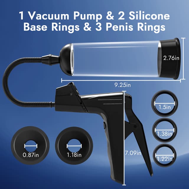 UTIMI Penis Pump for Men – Vacuum Penis Enlarger Kit with 3 Cock Rings & 2 Silicone Sleeves