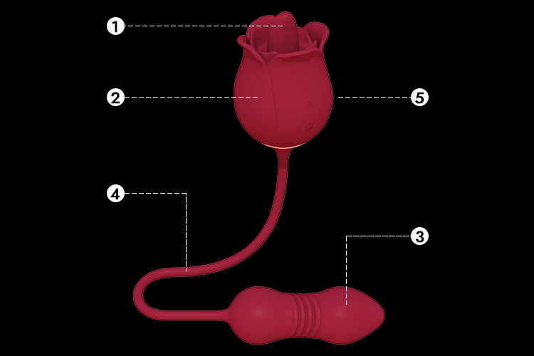 3-in-1 Rose - Licking & Thrusting Vibrator