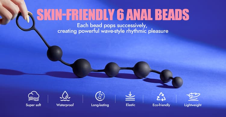 Anal Beads - Plug Pull Beads With Safety Pull Ring